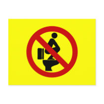 Funny NO Feet on the Seat ⚠ Thai Sign ⚠ Postcards