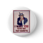 funny no smoking sign pinback button