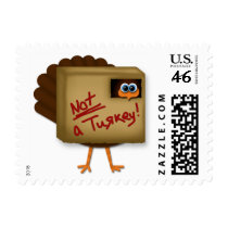 Funny "Not a Turkey" Thanksgiving Postage Stamps