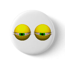 Funny Novelty Button with Tired Eyes by potpourri Funny Novelty Button with Tired Eyes