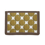 funny novelty penny pattern tri-fold wallets