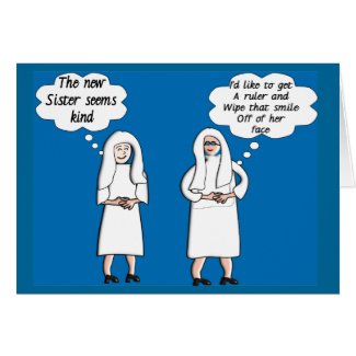 Funny Nun Cards "Good & Bad Thoughts"
