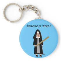 Funny Nun Cards :Nuns Carried Rulers" Key Chains