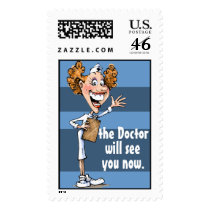 Funny NURSE happy doctor appointment Stamps