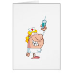 Funny Nurse-with-syringe shot Cards