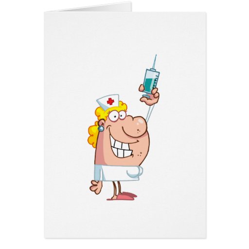 Funny Nurse With Syringe Shot Cards Zazzle