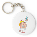 Funny Nurse-with-syringe shot keychains