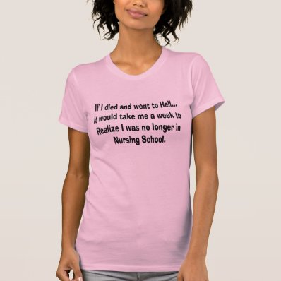 Funny Nursing Student &quot;If I Died and Went to Hell&quot; Tee Shirt