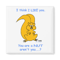 Funny Nutty Squirrel Love Cartoon magnets