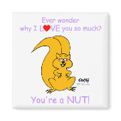 Funny Nutty Valentine Squirrel Cartoon Magnet magnet