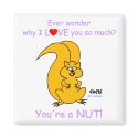 Funny Nutty Valentine Squirrel Cartoon magnets