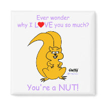 Funny Nutty Valentine Squirrel Cartoon magnets