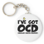 Funny OCD chicken Keychains