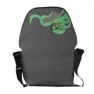 Funny Octopus with Mustache messenger bag