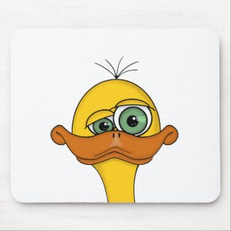 Funny Odd Duck Cartoon Mouse Pads