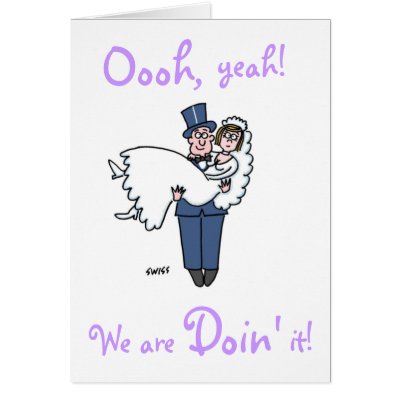 Funny Offbeat Humorous Wedding Save The Date Cards by Swisstoons