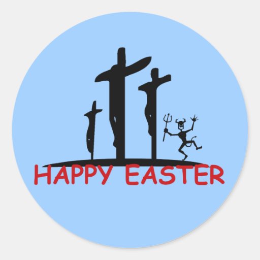 Funny offensive Satan Classic Round Sticker Zazzle