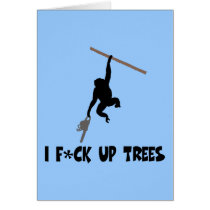 Funny,offensive slogan monkey greeting card