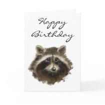 Funny, Old Age, Humor,  Birthday Raccoon Card