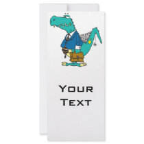 funny old dinosaur cartoon character rack card