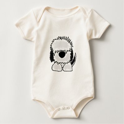 Funny Old English Sheepdog Cartoon Rompers