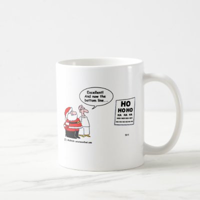 Funny Optometrist Cartoon Santa's Coffee Mug by Swisstoons