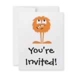 funny orange furry monster invitation