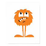 funny orange furry monster print