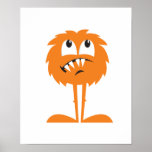 funny orange furry monster posters