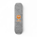 funny orange furry monster skateboards
