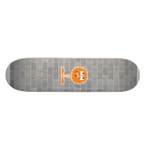 funny orange furry monster skateboards