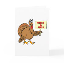 Funny Order A Pizza Thanksgiving Turkey Card