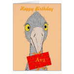 Funny Ostrich, add name, Birthday Card cards