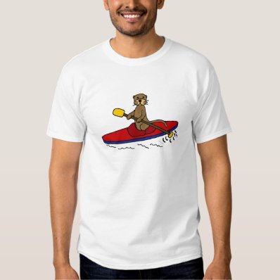 Funny Otter Kayaking Tee Shirt