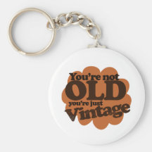 Funny over the hill birthday keychain