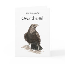 Funny, Over the Hill, Birthday with Raven Cards