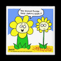 Funny Overweight Flower Cartoon Fridge Magnet