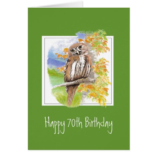Funny Owl 70th Birthday Getting Older Card
