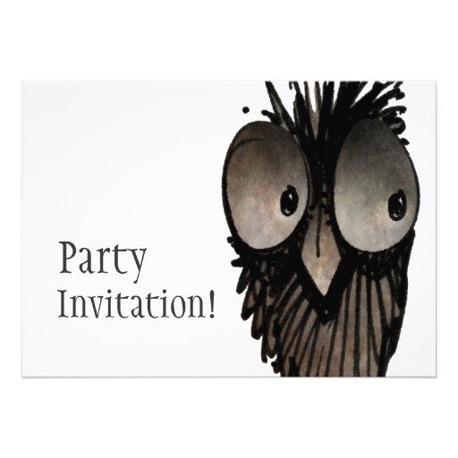 Funny Owl Custom Invitation