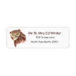 Funny Owl with Attitude, Bird, Nature, Wildlife Return Address Label