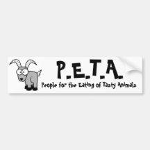 funny P.E.T.A. Bumper Stickers
