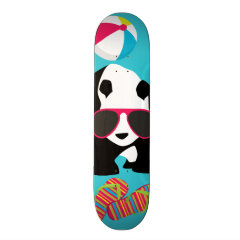 Funny Panda Bear Beach Bum Cool Sunglasses Surfing Skateboard Deck
