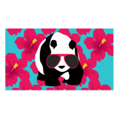 Funny Panda Bear Beach Bum Cool Sunglasses Tropics Business Card
