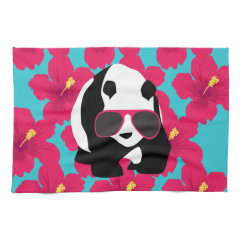 Funny Panda Bear Beach Bum Cool Sunglasses Tropics Towel
