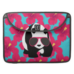 Funny Panda Bear Beach Bum Cool Sunglasses Tropics MacBook Pro Sleeves