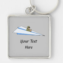 Funny Paper Airplane Pilot Keychain