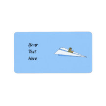 Funny Paper Airplane Pilot Personalized Address Label
