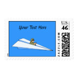 Funny Paper Airplane Pilot Postage Stamps