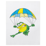 funny parachuting froggy frog cartoon flyer