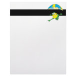 funny parachuting froggy frog cartoon customized letterhead